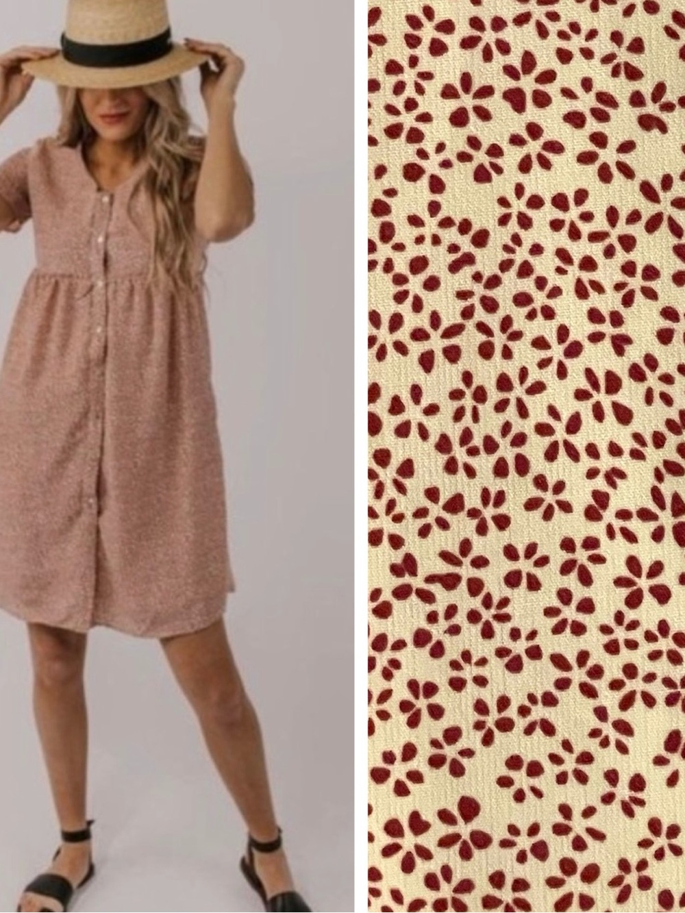 NWT ROOLEE Nursing Friendly Ditsy Floral Button Front Dress Pockets Size XXXL